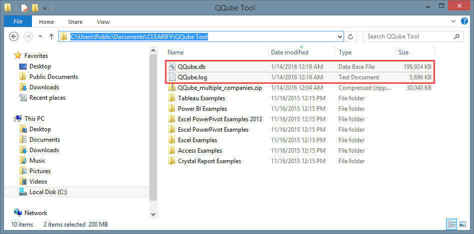 QQube Locate Database and Log file