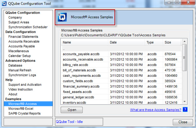 QQube Microsoft Access Samples