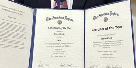 American Legion Legionnaire awards for Ernest Cook